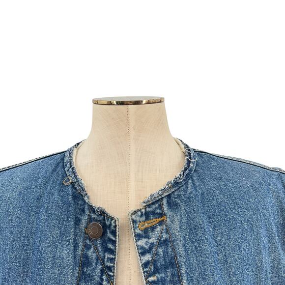 Gap Vintage Denim Vest Sherpa Lined Sleeveless Oversized Size Large - Picture 3 of 10